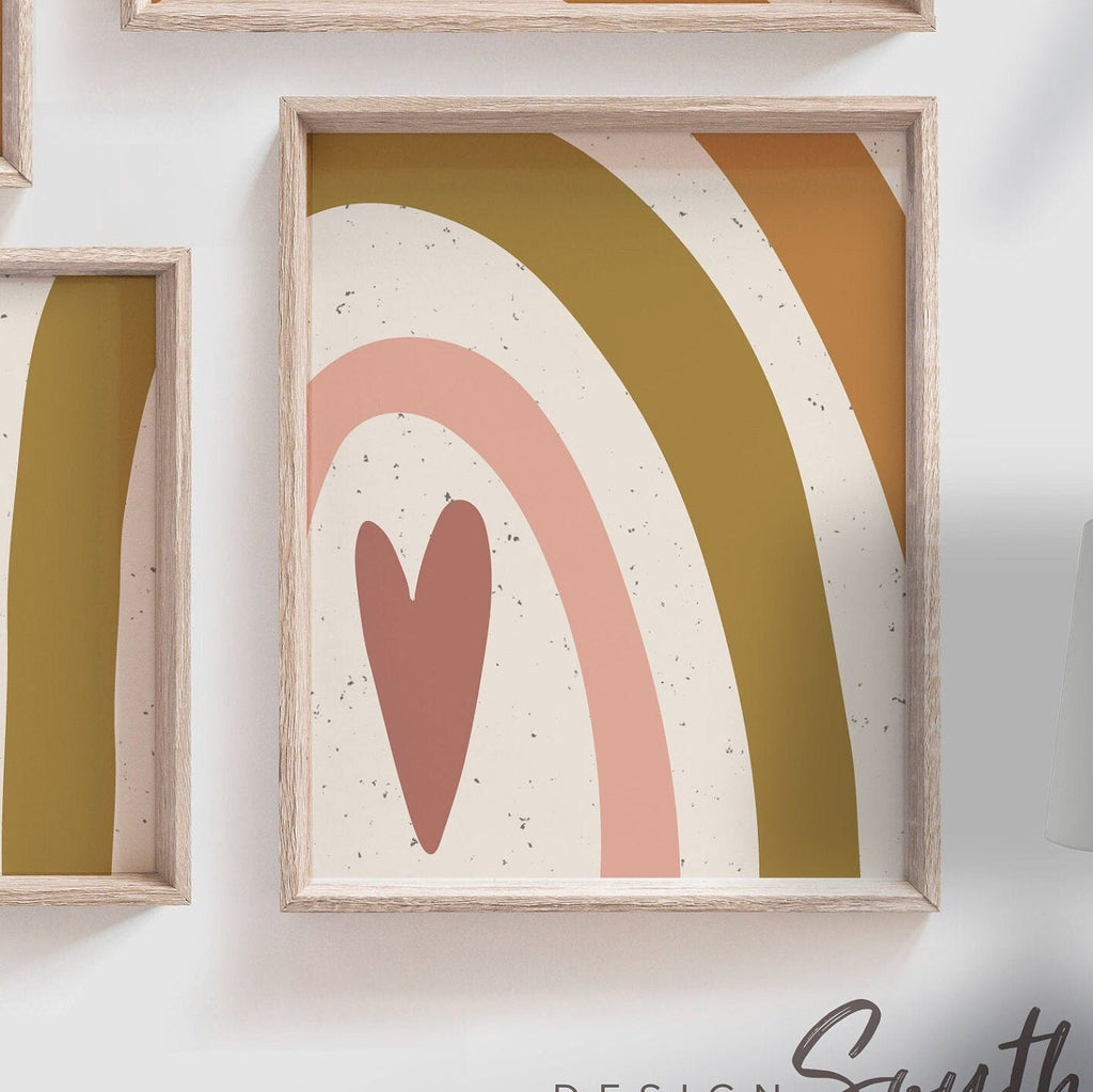 Neutral nursery decor earthy neutral tones, kids neutral playroom wall art, neutral boho rainbow for kids baby children, art gender neutral