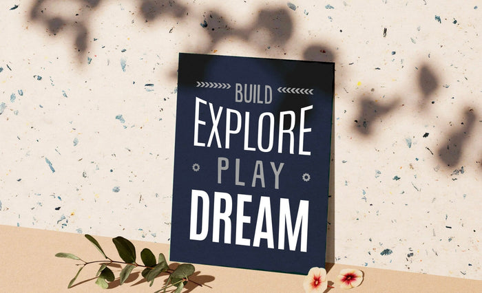 Boys room construction navy blue and gray, build explore play dream, construction equipment vehicles, boys bedroom decor, wall art for boys