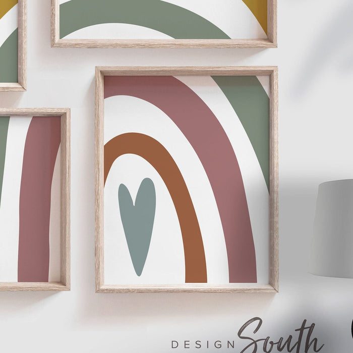 Gender Neutral Rainbow Nursery Decor — Modern Wall Art Prints