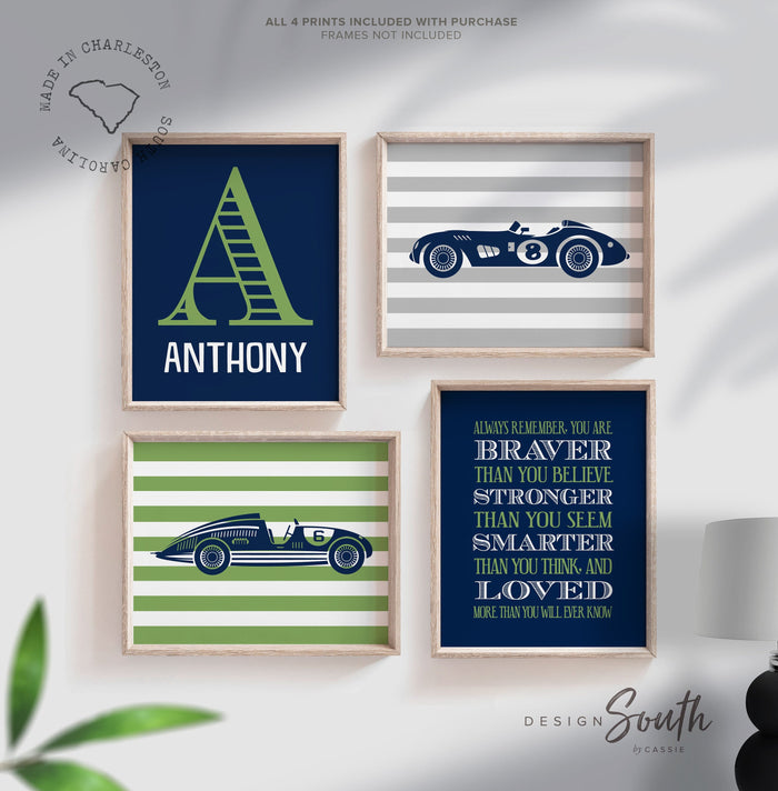 Race car nursery decor, vintage car nursery, race car nursery, racing nursery decor, boys race car nursery, race car nursery art, racing boy
