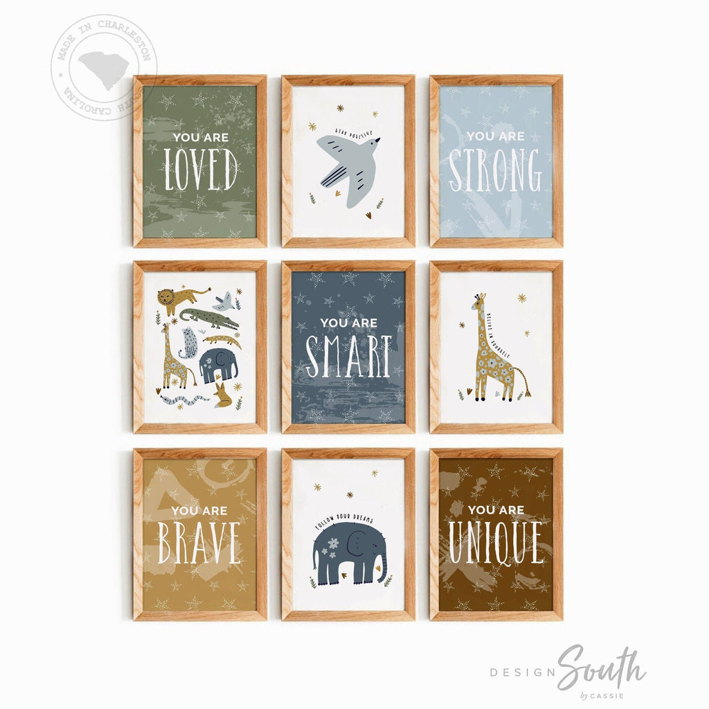 Animal print art collection, modern nursery gallery wall decor, animal prints nursery wall art ideas, minimalist kid room decor, safari kids