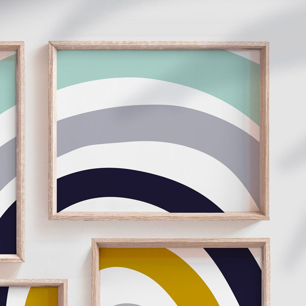 Neutral nursery wall decor muted rainbow tones abstract print, heart love neutral prints, rainbow baby shower neutral boy gift, playroom art