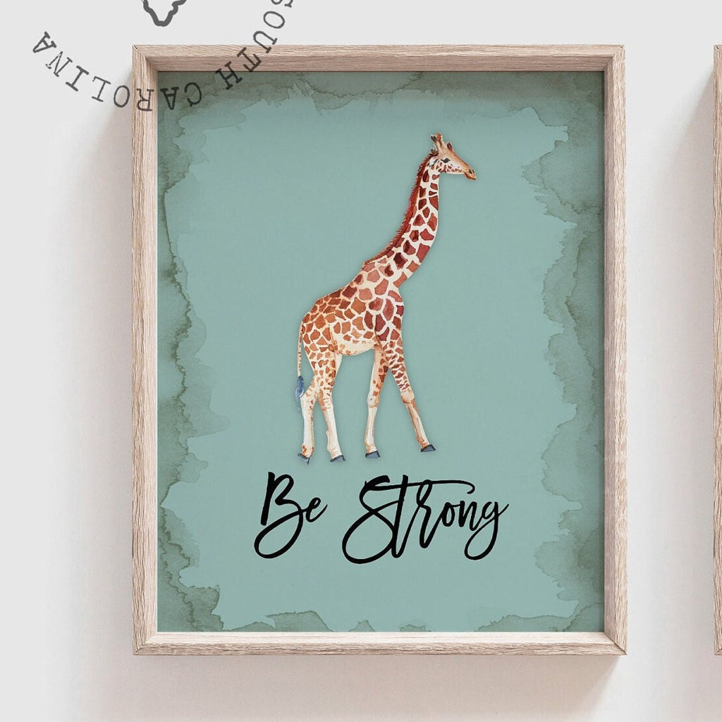 Toddler boy room wall art, animal nursery aqua teal blue, wall art for boys, playroom wall art boy, nursery wall decor inspirational animals