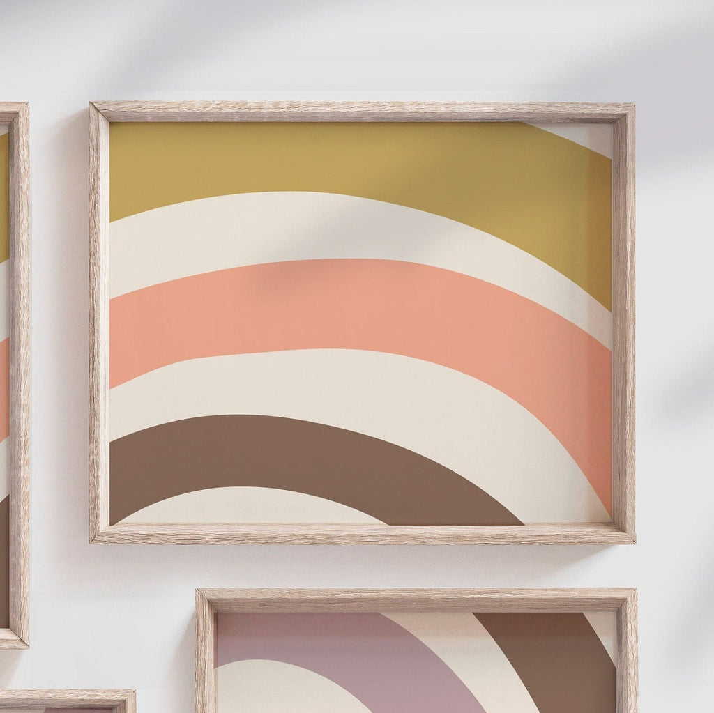 Kids rainbow art, earthy rainbow wall hanging print art, baby room neutral boho colored art, child neutral playroom rainbow, you are loved