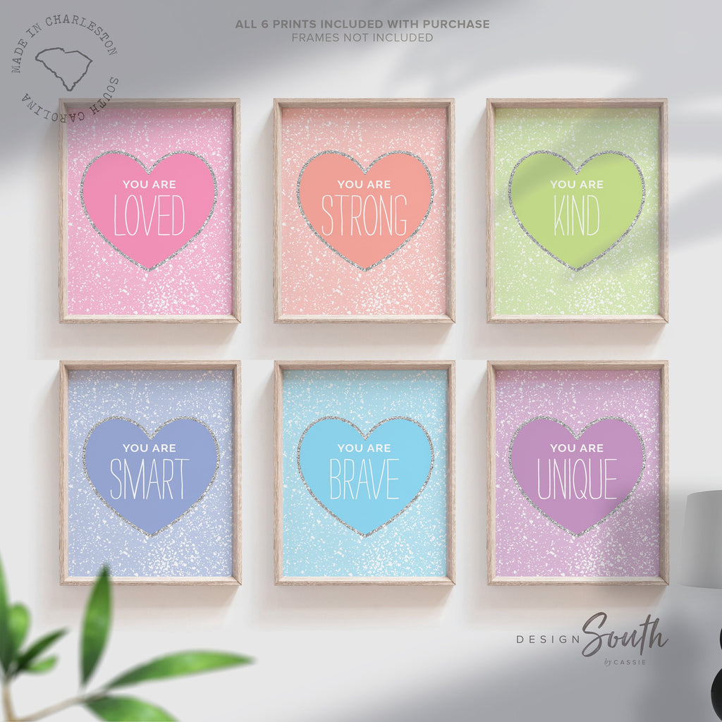 Girl room decor ideas, girl room themes, girls room wall decor, heart themed kid room, toddler girl bedroom art, little girl love pastel art