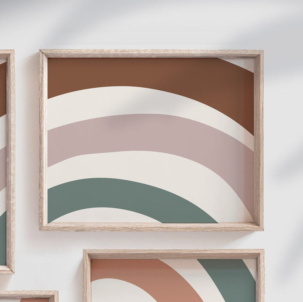 Gender neutral nursery ideas, baby natural color scheme wall art, modern boho rustic beige teal unique decor, personalized name mid century