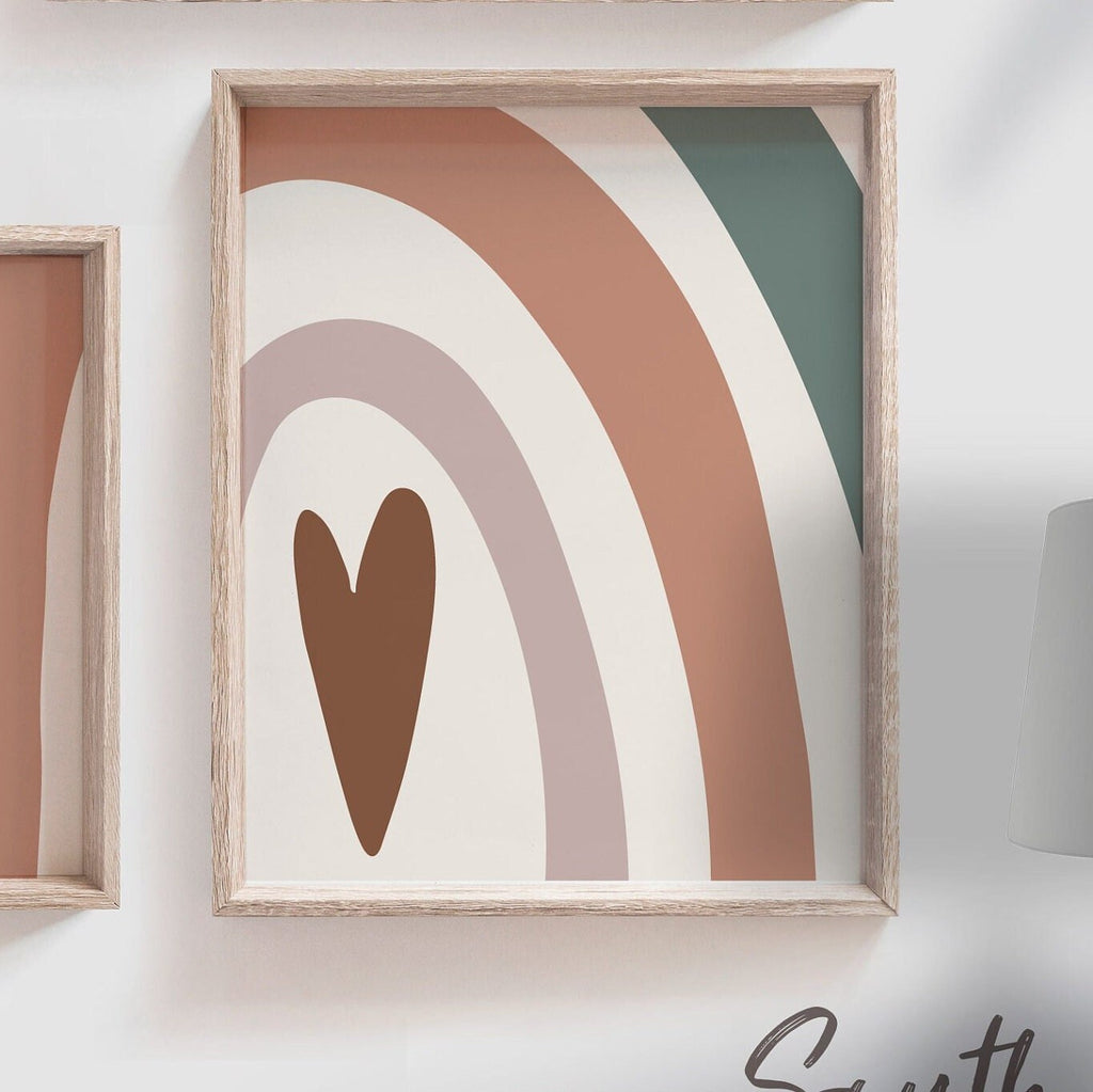 Gender neutral nursery ideas, baby natural color scheme wall art, modern boho rustic beige teal unique decor, personalized name mid century