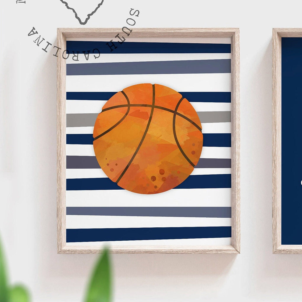 Sports home decor boy name, sport poster boy room, sports wall art, little boy gift, artwork wall crib sports theme, basketball football art