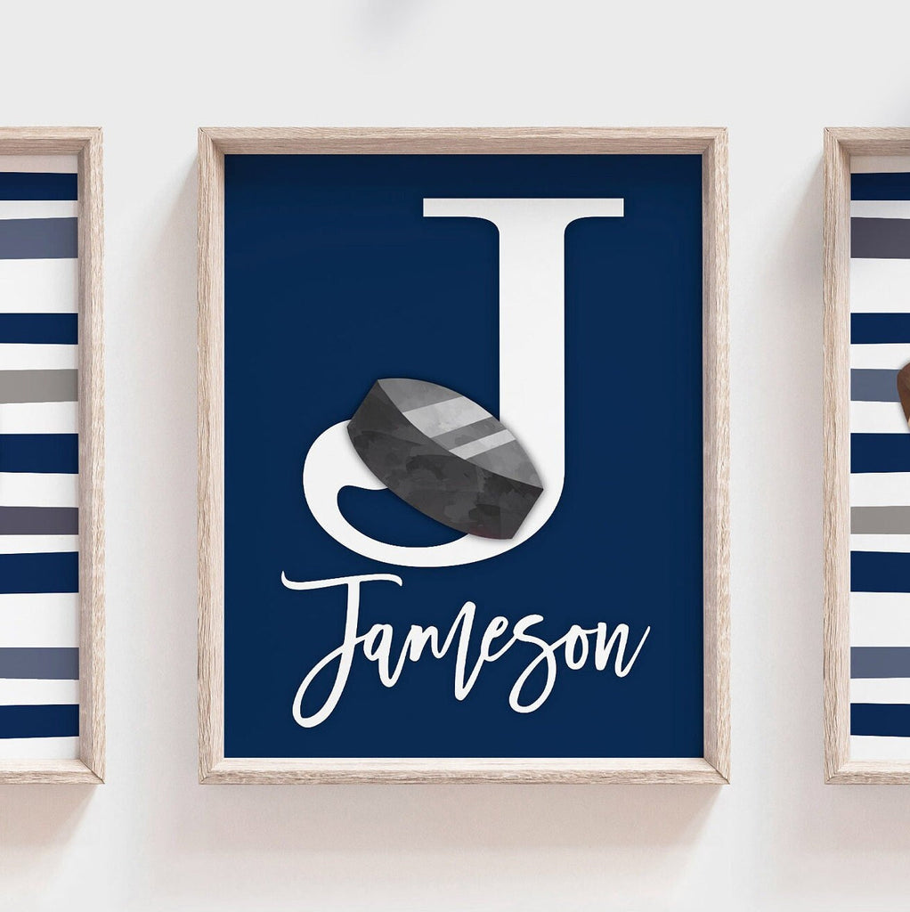 Sports home decor boy name, sport poster boy room, sports wall art, little boy gift, artwork wall crib sports theme, basketball football art