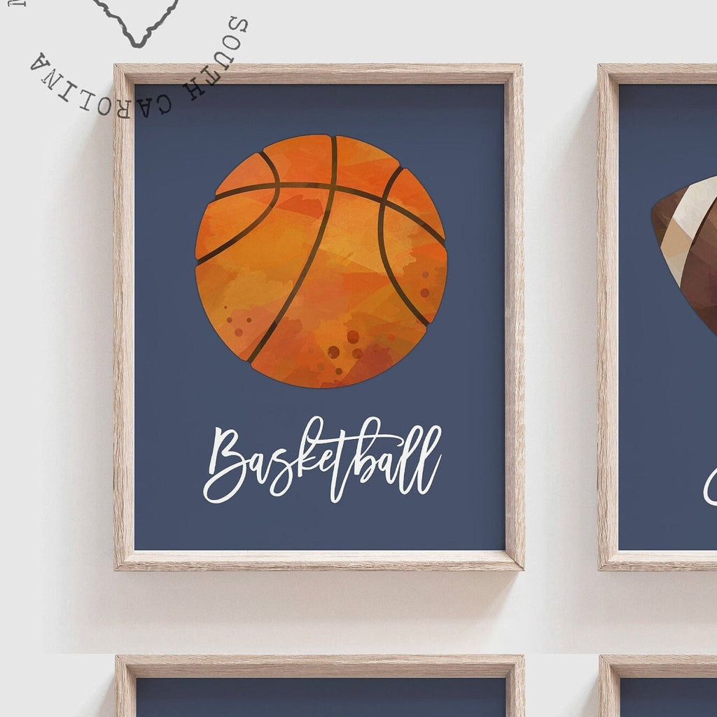 Sports home decor, sports posters boys room, sports wall art, athlete little boy gift, gallery statement wall sports, basketball football