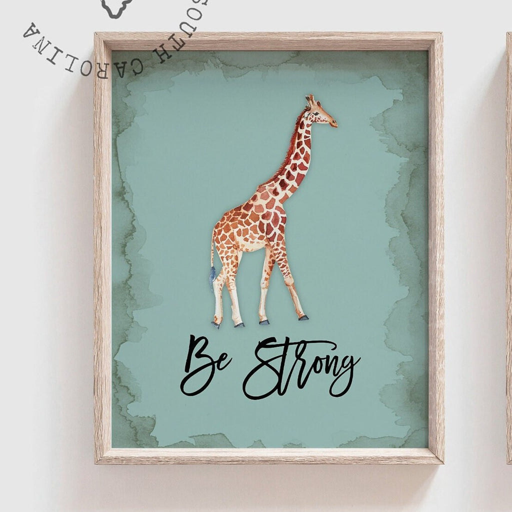 Toddler boy room wall art, animal nursery aqua teal blue, wall art for boys, playroom wall art boy, nursery wall decor inspirational animals