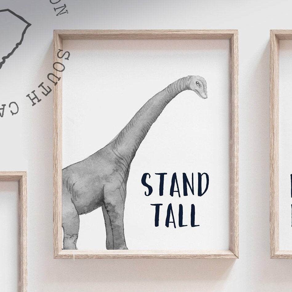 Toddler room dinosaur wall art, dinosaur playroom wall ideas, green blue gray dinosaur theme, dinosaur images set 6 wall art, dino nursery