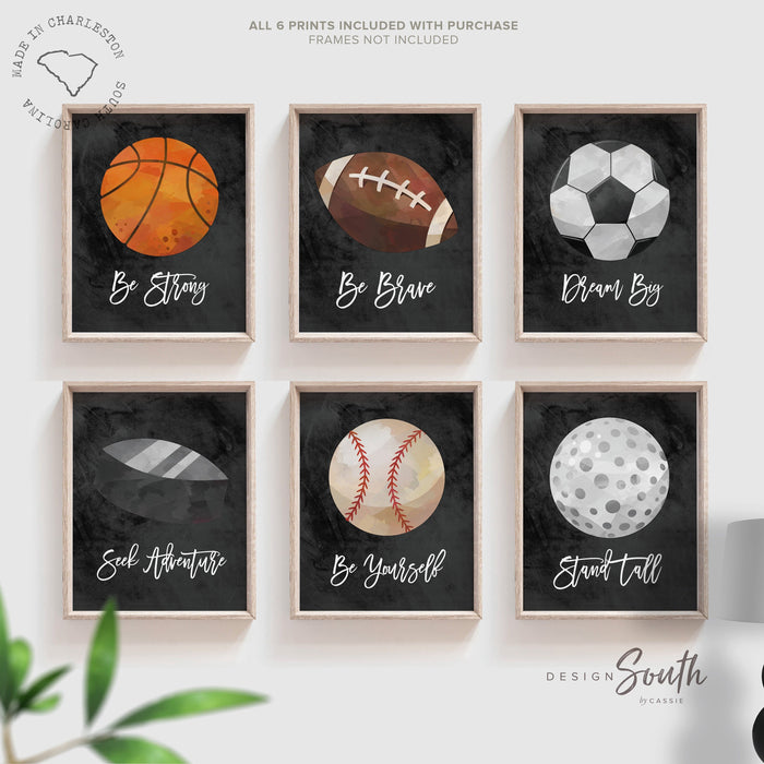 Boys nursery decor, sports bedroom wall art prints, industrial style boys nursery, boy wall decor sports, inspirational quotes for boys room