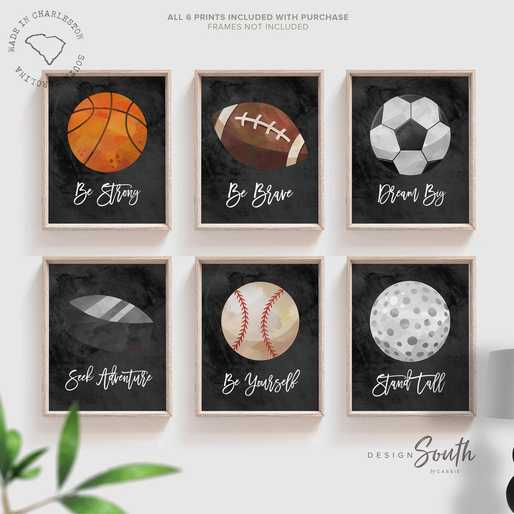 Boys nursery decor, sports bedroom wall art prints, industrial style boys nursery, boy wall decor sports, inspirational quotes for boys room