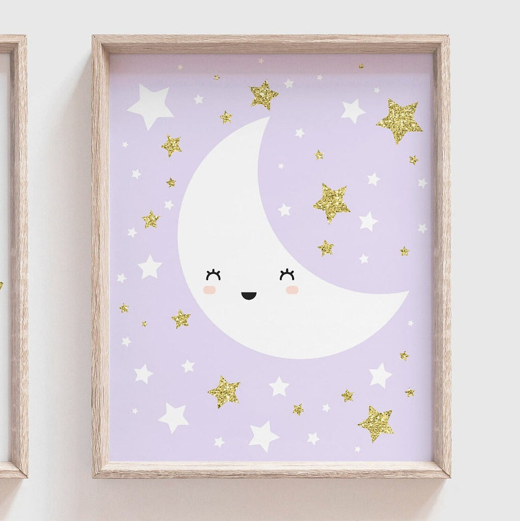 Lilac and gold nursery wall art, personalized name print, lilac name print, custom nursery art, custom name, personalized nursery lilac gold