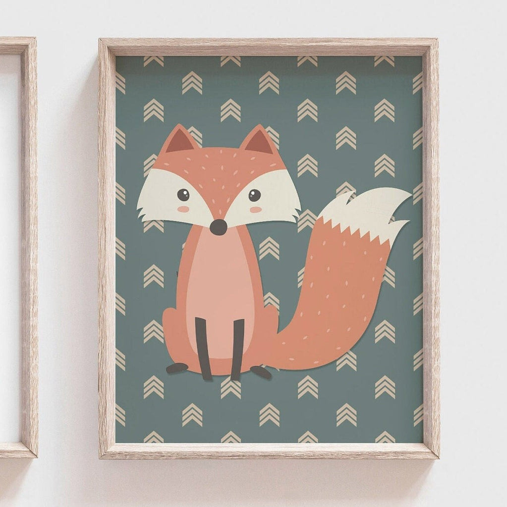 Little boy bedroom fox woodland theme, navy blue arrow tribal woodland fox nursery decor, woodland prints fox, be brave arrow blue, gift boy