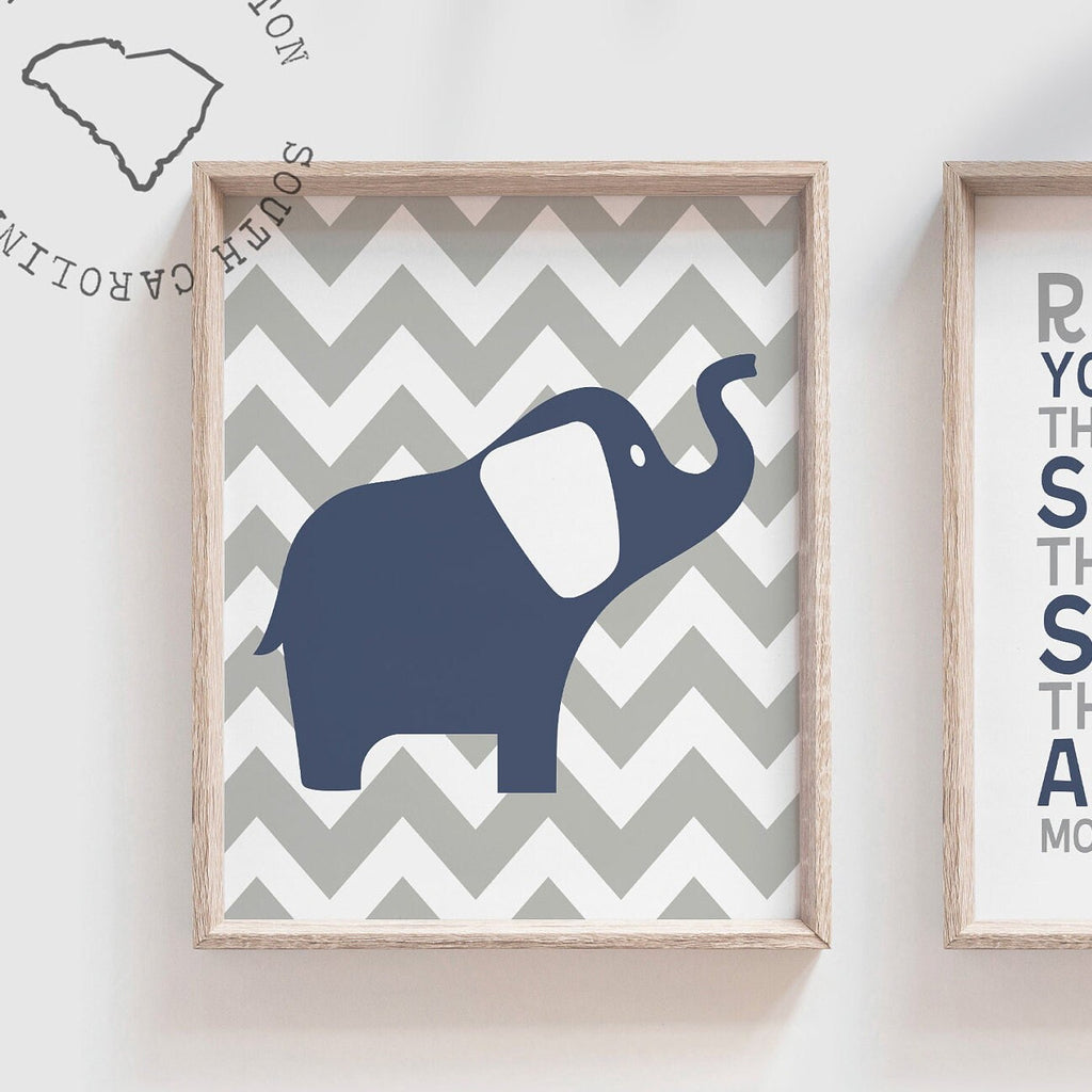 Navy and gray boys nursery, navy elephants, navy elephant nursery, nursery wall art for boy, boys elephant nursery art, nursery art for boys