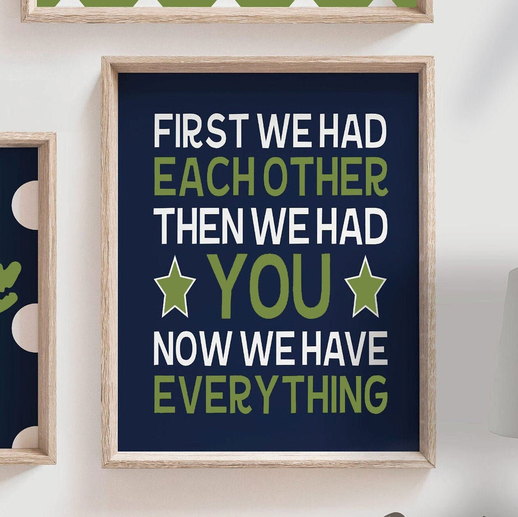 Baby boy alligator nursery wall decor, alligator theme bedroom, quote for boys, personalized name print, navy blue and green boys room art