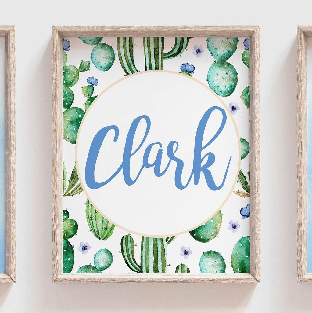 Baby boy cactus, boho boy llama, cactus shower gift, personalized baby boy llama art gift, desert theme birthday gift, nursery llama cactus