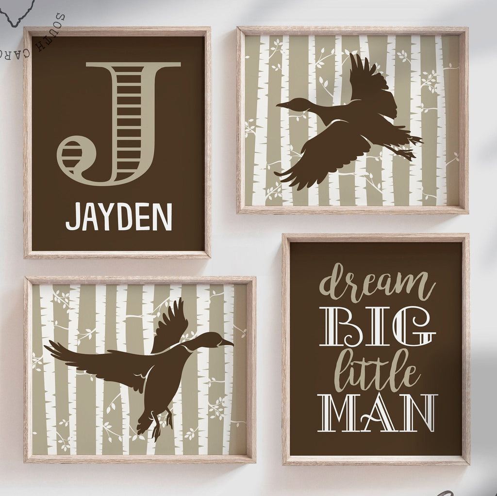 Duck nursery decor, wildlife nursery, duck art prints, duck hunter, hunting nursery decor, duck wall decor, brown ducks, hunting nursery