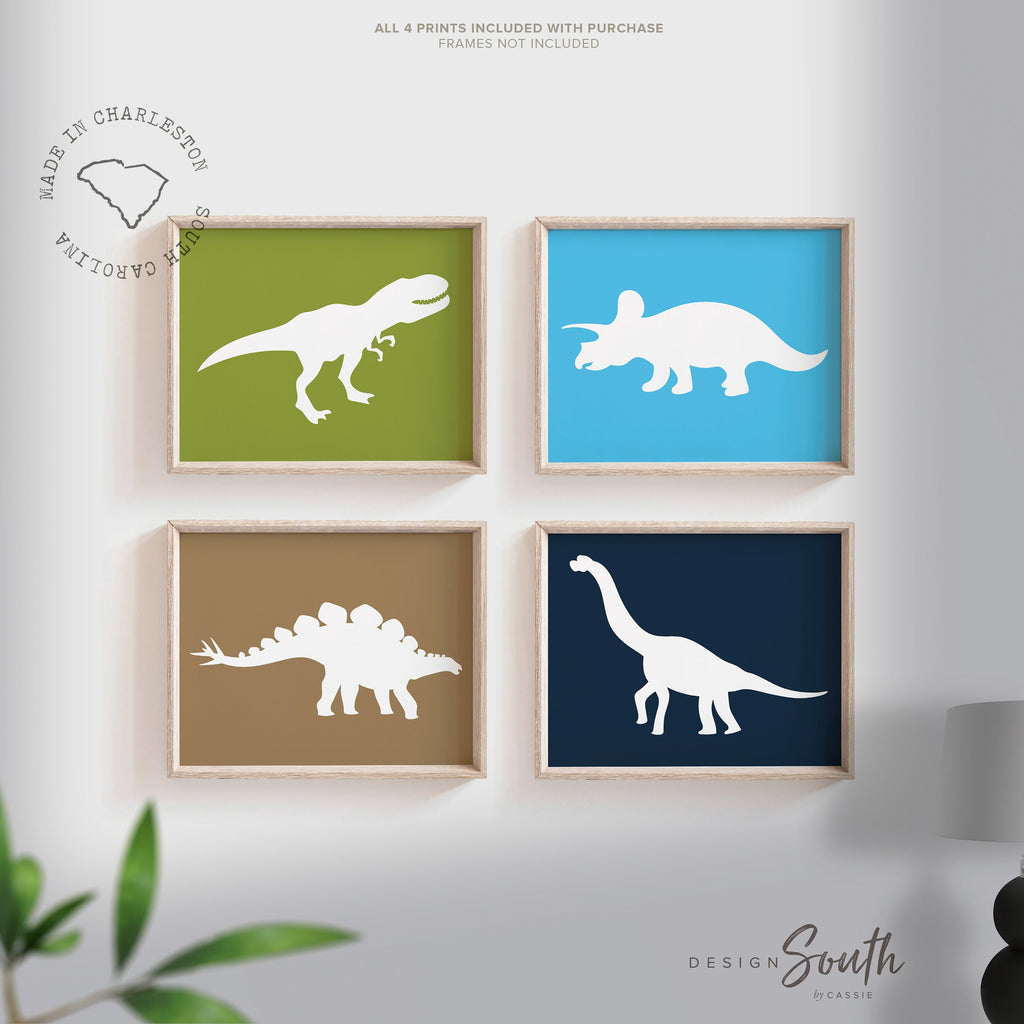 Dinosaur decor, boys playroom wall dinosaur theme, wall art for boys, dinosaur art prints for toddlers, dinosaur prints kids, t rex wall art