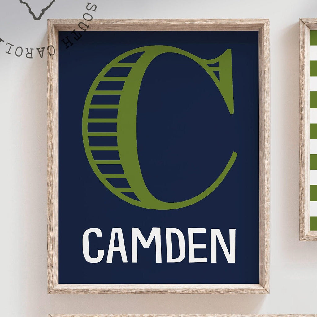Alligator nursery wall art for boys, boys alligator wall decor, nursery decor, navy blue and green nursery, gators, name decor, boys quote
