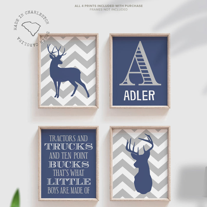 Gray & Blue Buck Deer Boys' Room Art — Ducks, Trucks & Ten Point Bucks