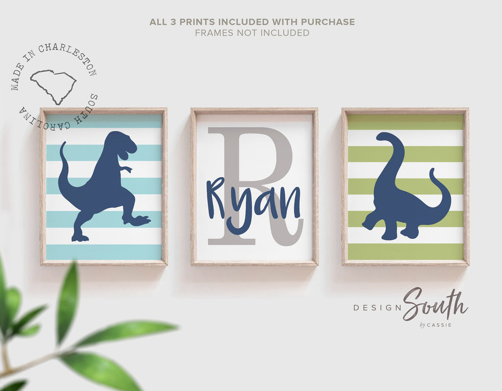 Dinosaur decor, toddler dinosaur art, dinosaur bedroom green and blue, boys dinosaur prints, baby boy dinosaurs, dinosaur nursery wall art