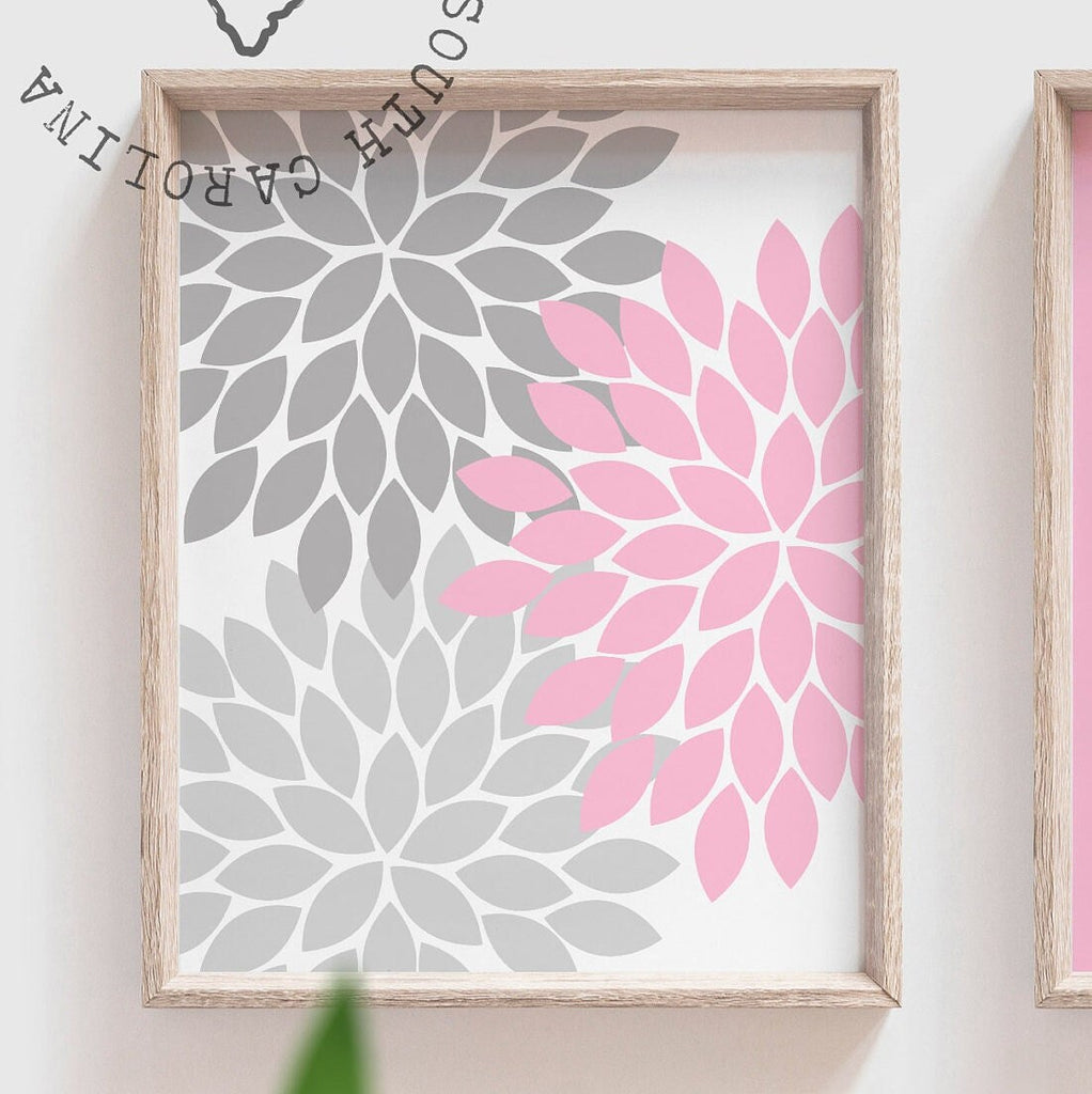 Girl pink and gray bathroom decor, girls wash brush bathroom sign, gray pink girls bathroom, girls flower bathroom, modern bright kids decor