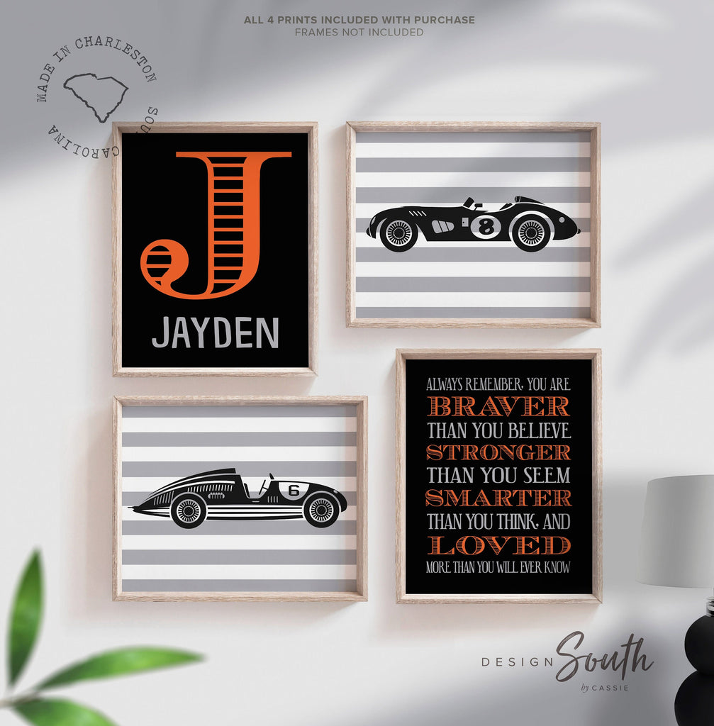 Race car art, race car nursery, race car nursery theme, boys race car nursery, race cars, boys racing bedroom, boys racing, race car posters