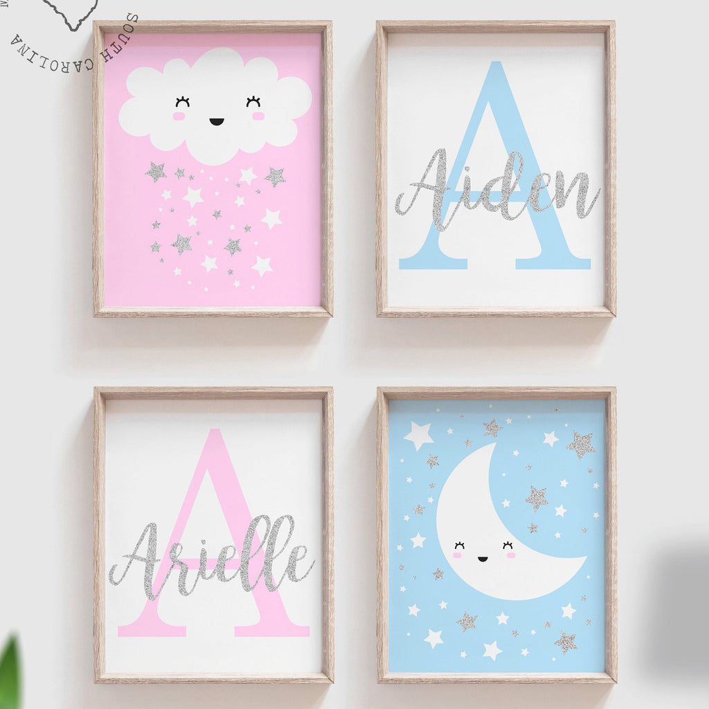 Boy girl twins, twin babies, boy girl twin nursery, boy girl twin gift, pink and blue twin decor, pink blue twin prints, nursery art twins