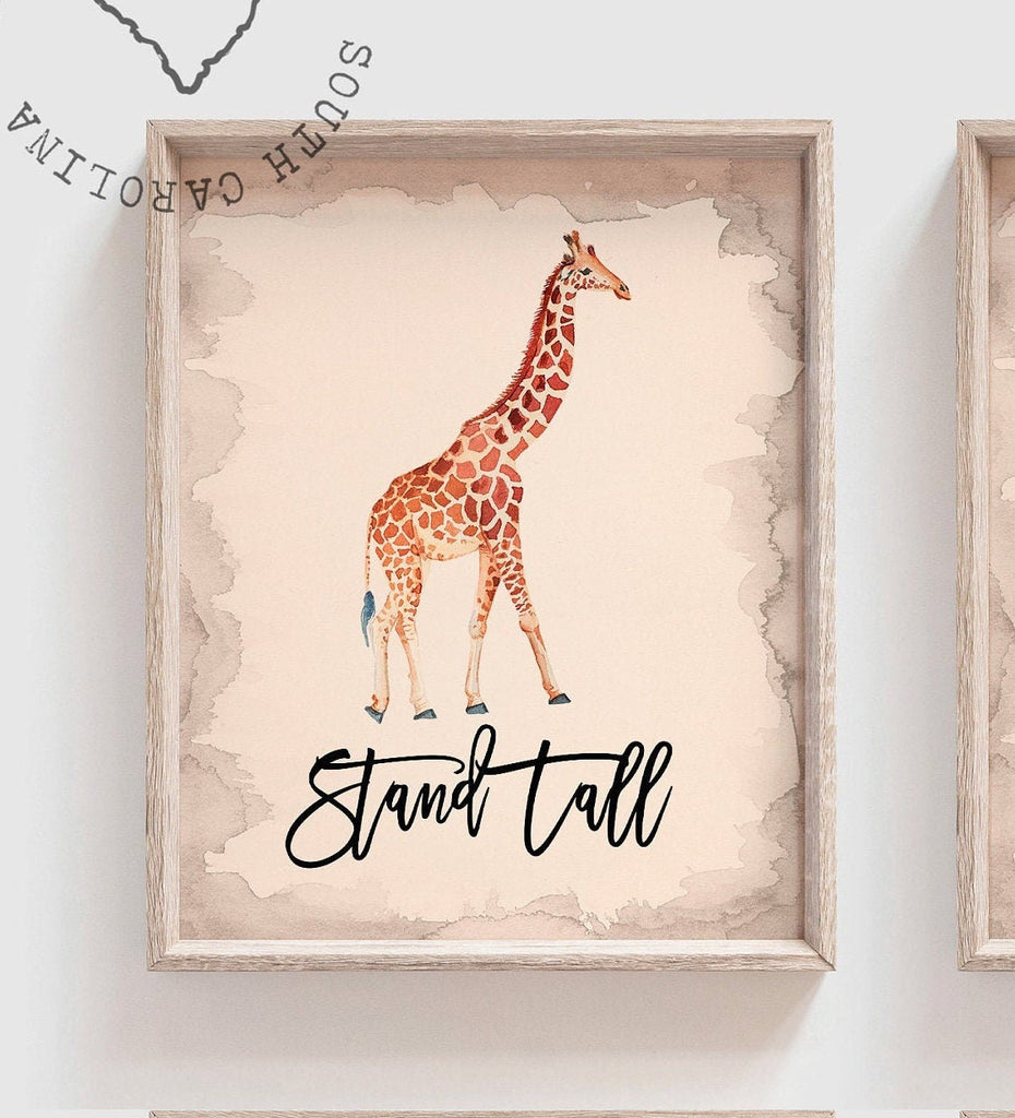 Safari animal decor, gender neutral playroom bedroom nursery, gender neutral baby animal wall art gallery set of 6, gender neutral nursery