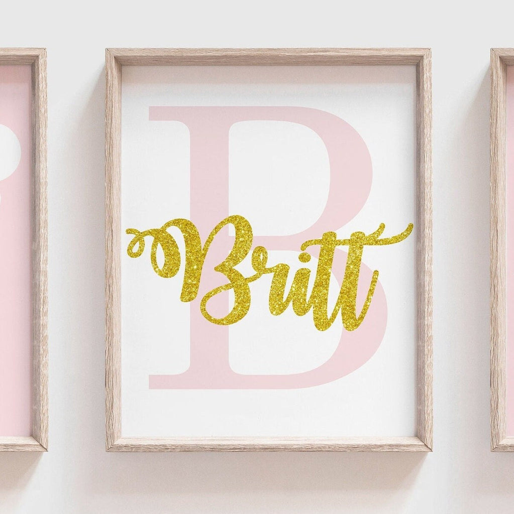 Baby girl nursery pink and gold, pink and gold nursery art, pink girls nursery wall decor, baby girl wall art, baby girl wall decor, baby