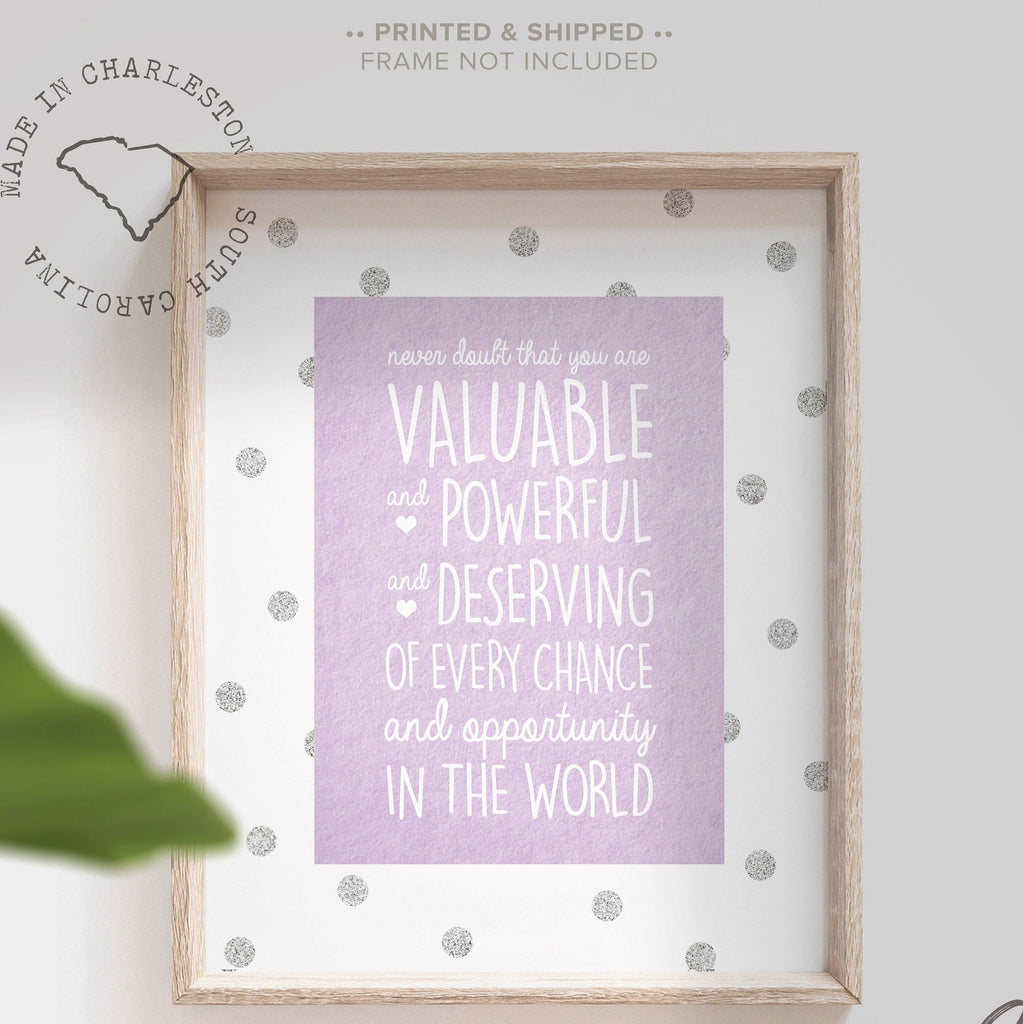 Girls nursery decor, girls bedroom decor, quote for girls nursery or bedroom, girls quote, inspiring quote for girls, purple girls quote