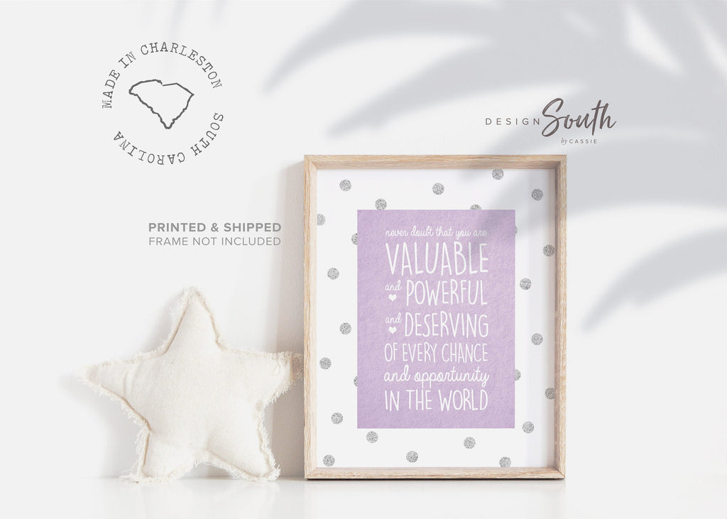 Girls nursery decor, girls bedroom decor, quote for girls nursery or bedroom, girls quote, inspiring quote for girls, purple girls quote
