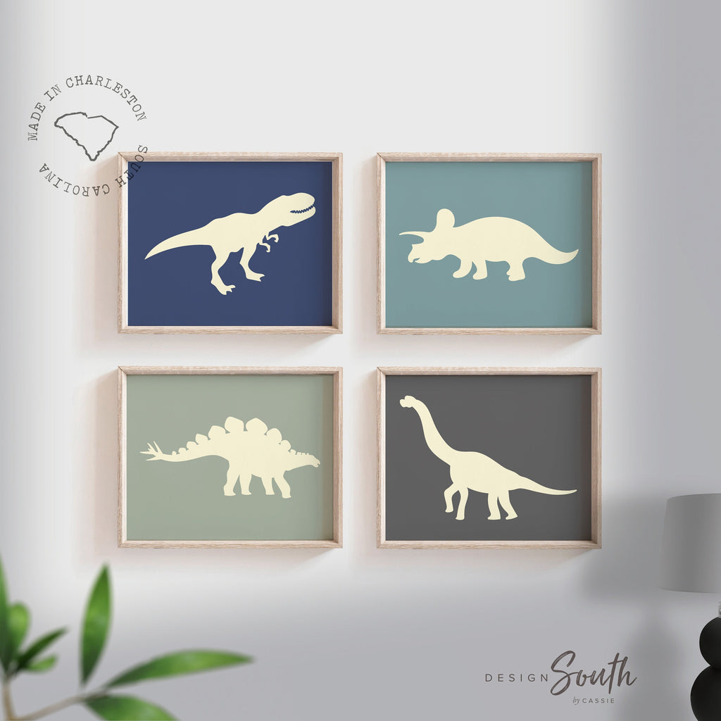 Navy blue gray boys dinosaur wall decor, baby boy dinosaurs, nursery boy ideas, dinosaur nursery boys, boys playroom decor, boys bedroom art