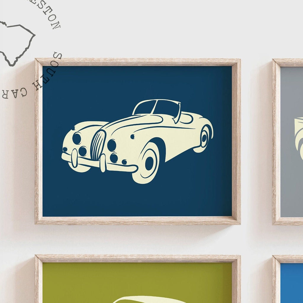 Boys room, car theme room, truck cars transportation, boy transportation prints, wall art for boys room, green blue gray cars, kids wall art