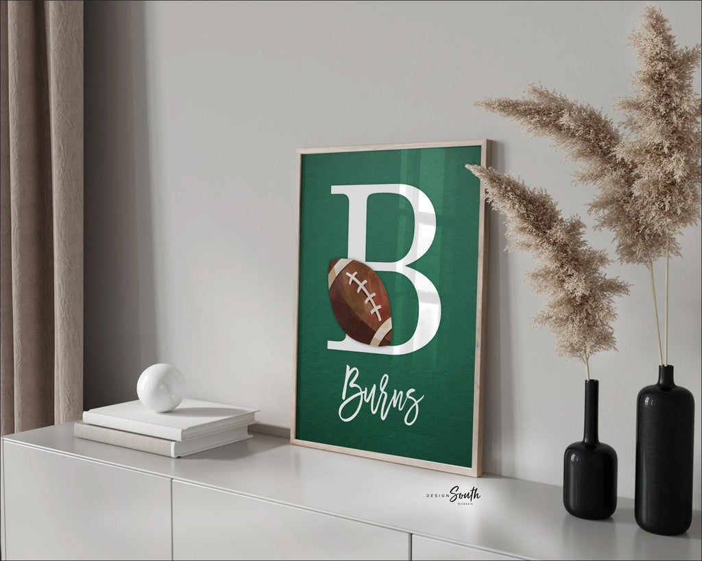 Sports nursery decor, sports art boys room, kids bedroom personalized sports prints, artwork above crib sports theme, sports boys monogram