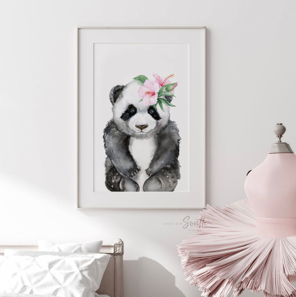 Baby girl nursery wall art, tropical theme baby shower gift for girl, palm leaf nursery, tropical baby girl nursery, hawaiian nursery decor