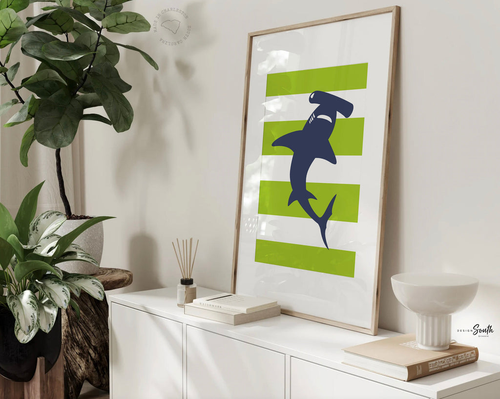 Boys nursery decor, shark nursery decor, lime gray and navy blue nursery wall art, shark theme nursery art, shark decor, shark art, abc 123