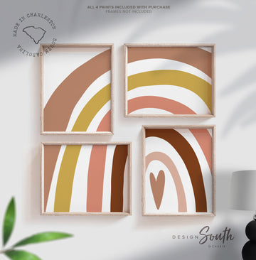 Rainbow nursery decor, gender neutral baby decor, unisex nursery decor, neutral rainbow theme nursery, love print, gender neutral wall ideas