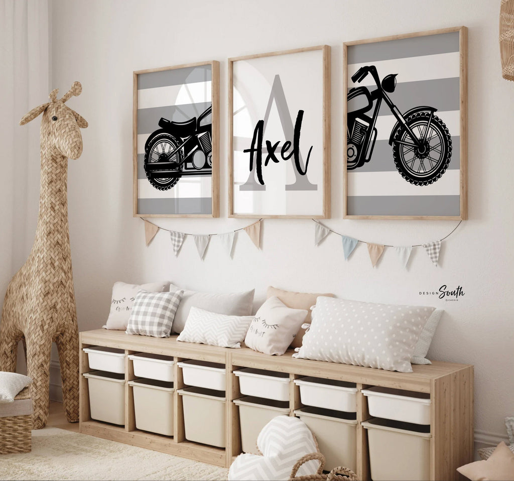 Motorcycle nursery, motorcycle kid gift, baby boy motorcycles, boys bedroom motorcycles, motorcycle theme, motorbike boys, boys wall decor