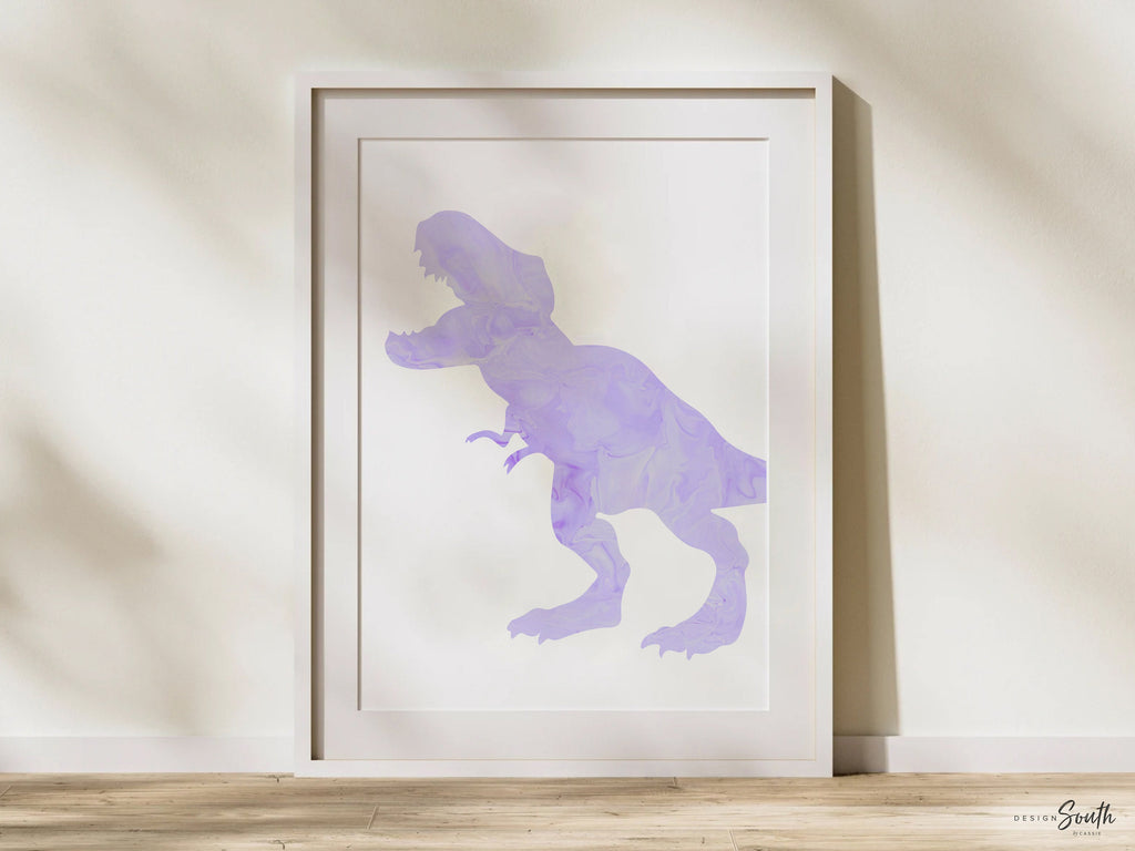 Girl dinosaur hearts rainbows, girl purple dinosaur themed nursery, girl dinosaur bedroom wall art, purple dinosaur, 6 girly dinosaur prints