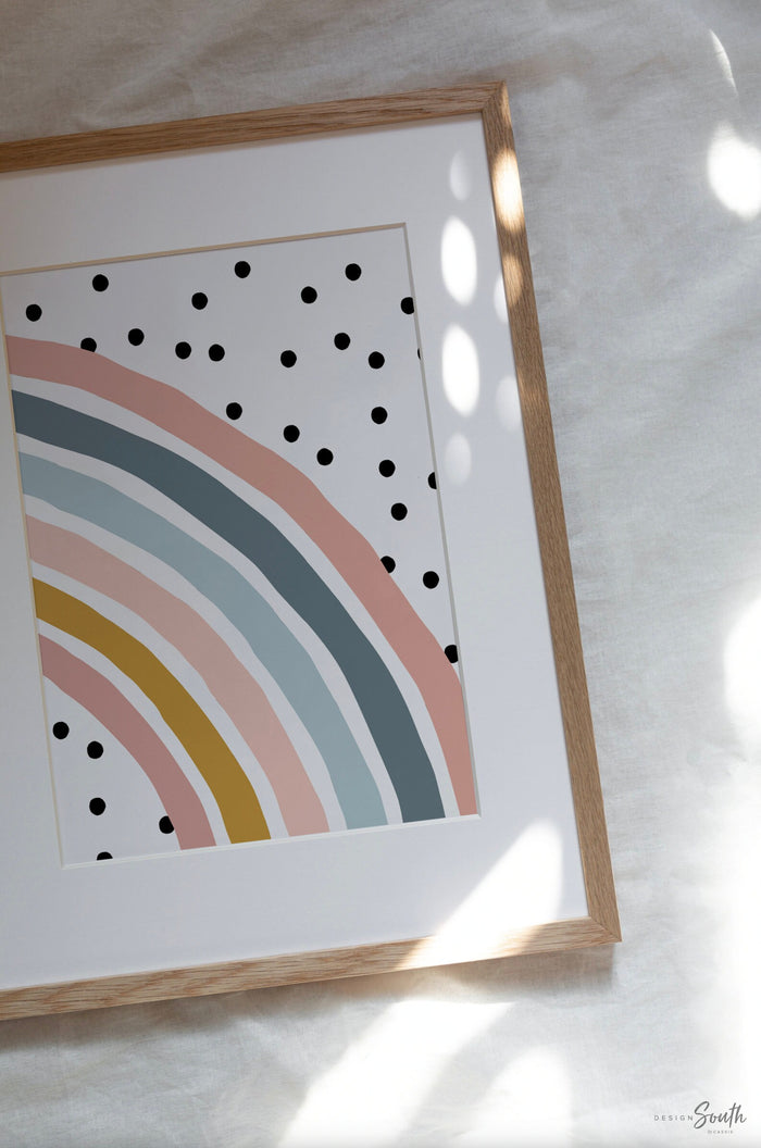 Personalized name print matching rainbow, girl nursery art, little girl bedroom wall art, baby girl nursery initial name gift, rainbow room