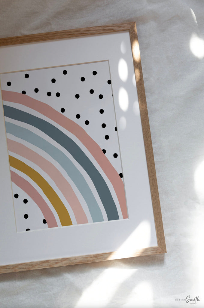 Personalized name print matching rainbow, girl nursery art, little girl bedroom wall art, baby girl nursery initial name gift, rainbow room