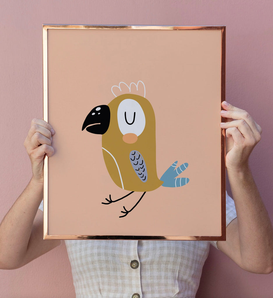 Exotic tropical birds print, tropical birds wall art, tropical animals print set, cute tropical birds print set, modern girl&#39;s tropical art