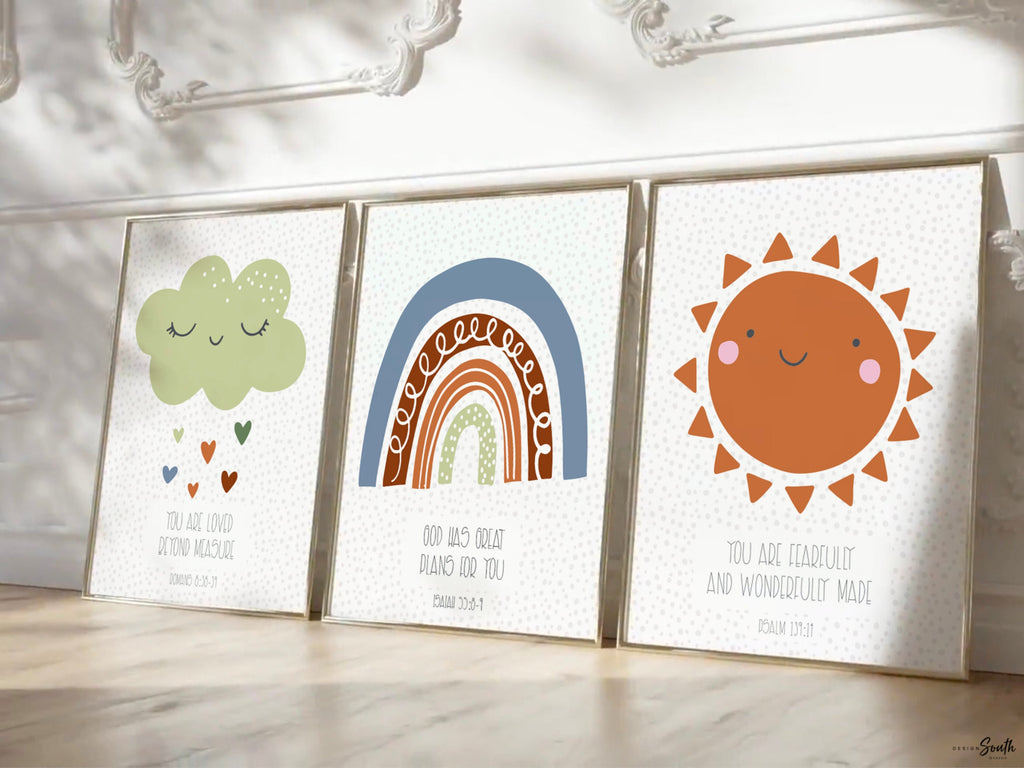Christian nursery wall decor, bible verse wall art, nursery bible wall art, church nursery room decor, christian nursery or bedroom wall art