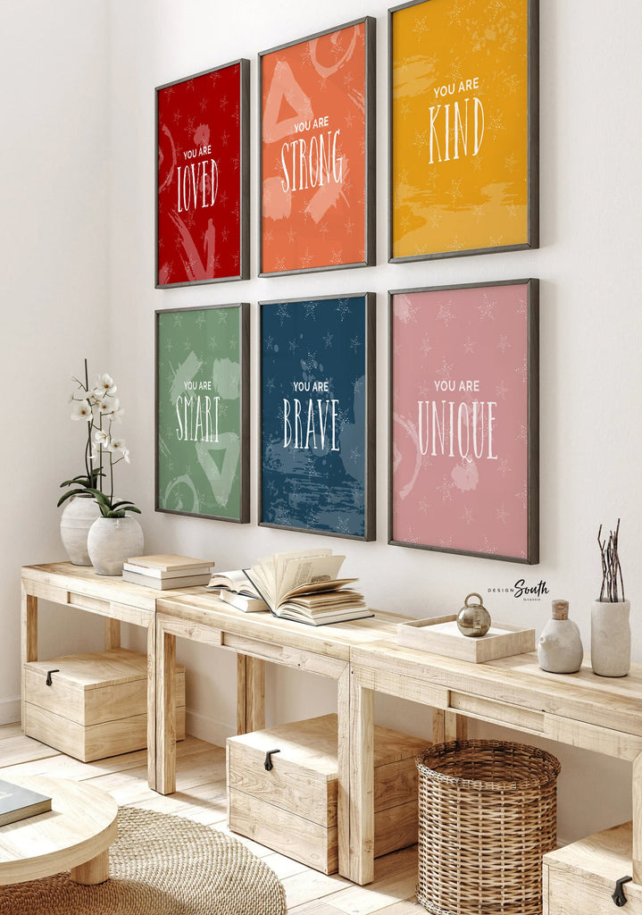 Modern kid art, childrens wall art gender neutral, kids playroom decor ideas, neutral wall art for children, kid room prints, set 6 posters