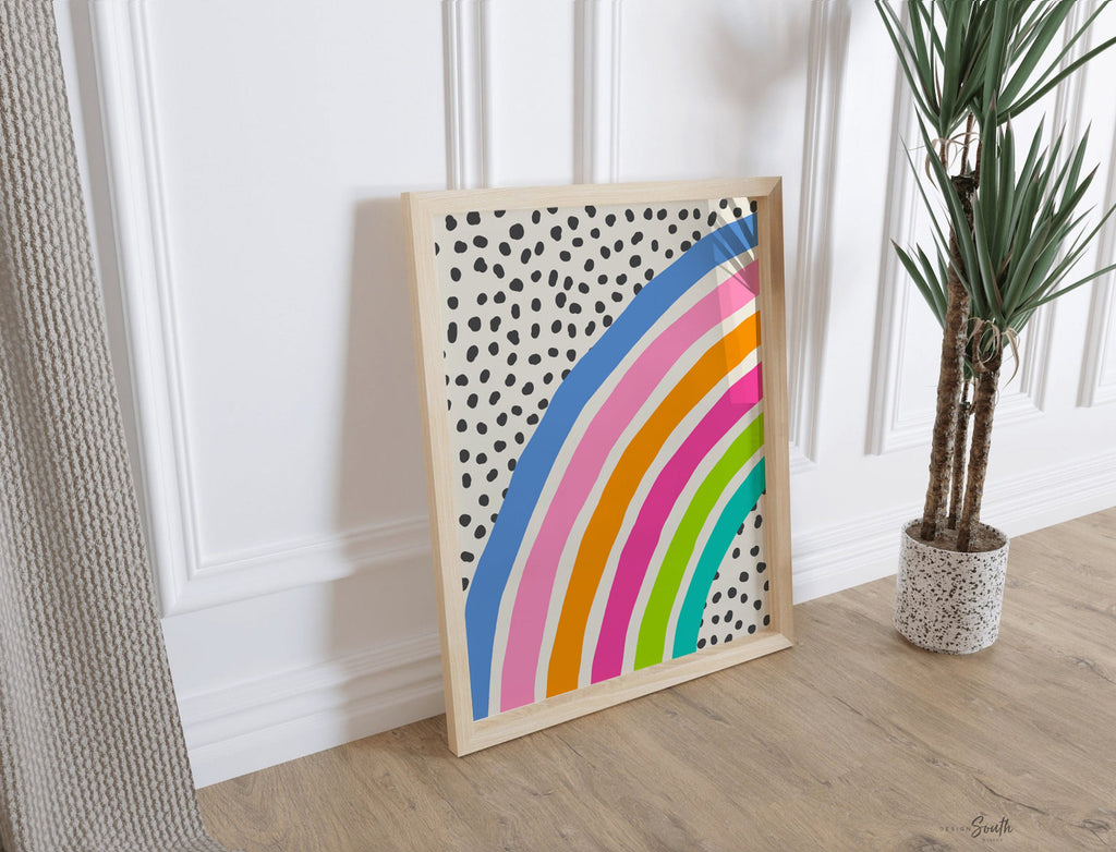 Its cool to be kind, kids wall art quote saying cool to be kind, colorful bright playroom art, bright playroom decor kindness affirmation