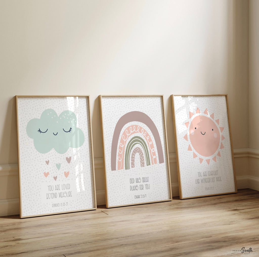 Christian nursery wall decor, bible verse wall art, nursery bible wall art, church nursery room decor, christian nursery or bedroom wall art